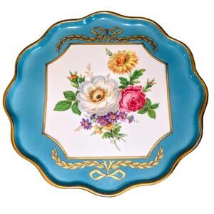 Vintage/Antique Limoges Made in France Decorative Floral Gilded Ribbon Plate